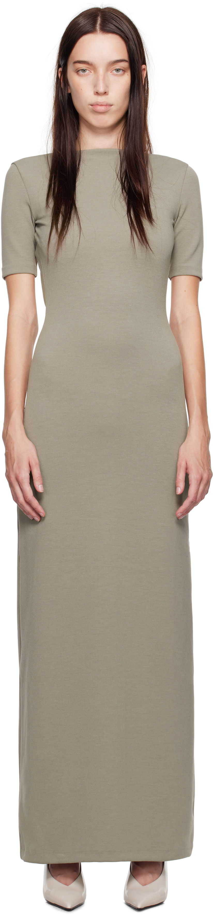 Mekko CALVIN KLEIN Maxi Dress Beige | 81WL261-QDH