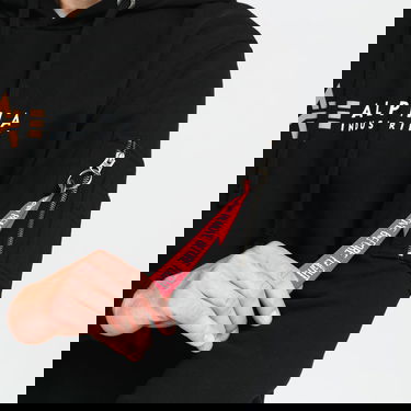 Huppari Alpha Industries Alpha Label Hoody Musta | 118331 03, 3