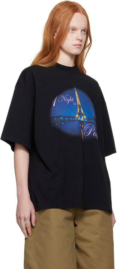 T-paita VETEMENTS VETEMENTS 'Night In Paris' Oversized T-Shirt Musta | UH76TR410B, 1