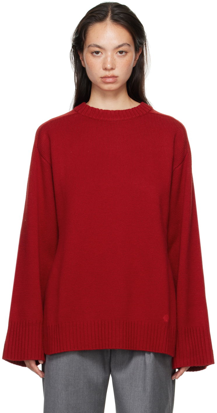Villapaita Loulou de Saison Loulou de Saison Safi Ribbed Knit Sweater Punainen | SAFI