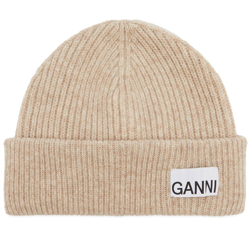 Pipo GANNI Light Structured Rib Knit Beanie Beige | A5369-196