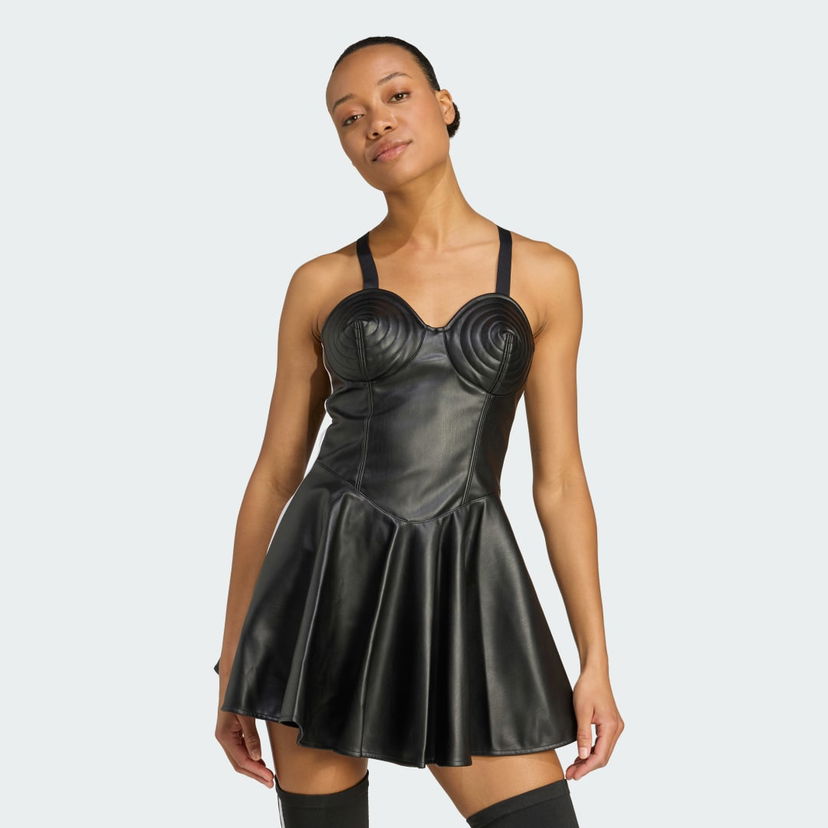 Mekko adidas Performance Jeremy Scott Faux-Leather Dress Musta | JW0833