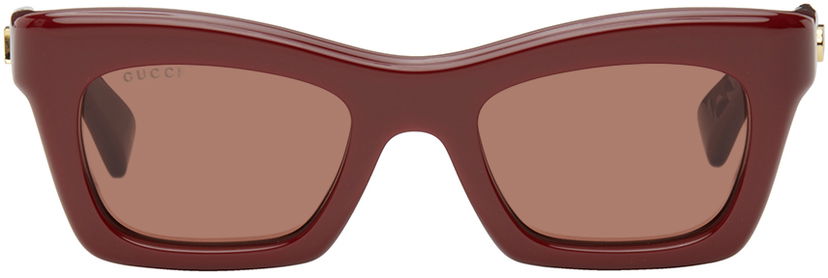 Aurinkolasit Gucci Burgundy Rectangular Sunglasses Burgundia | GG1773S-003