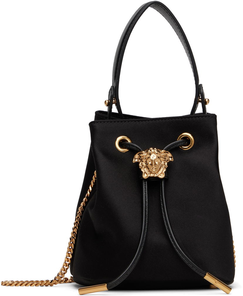 Käsilaukku Versace Versace 'La Medusa' Satin Mini Bucket Bag Musta | 1017754_1A11479