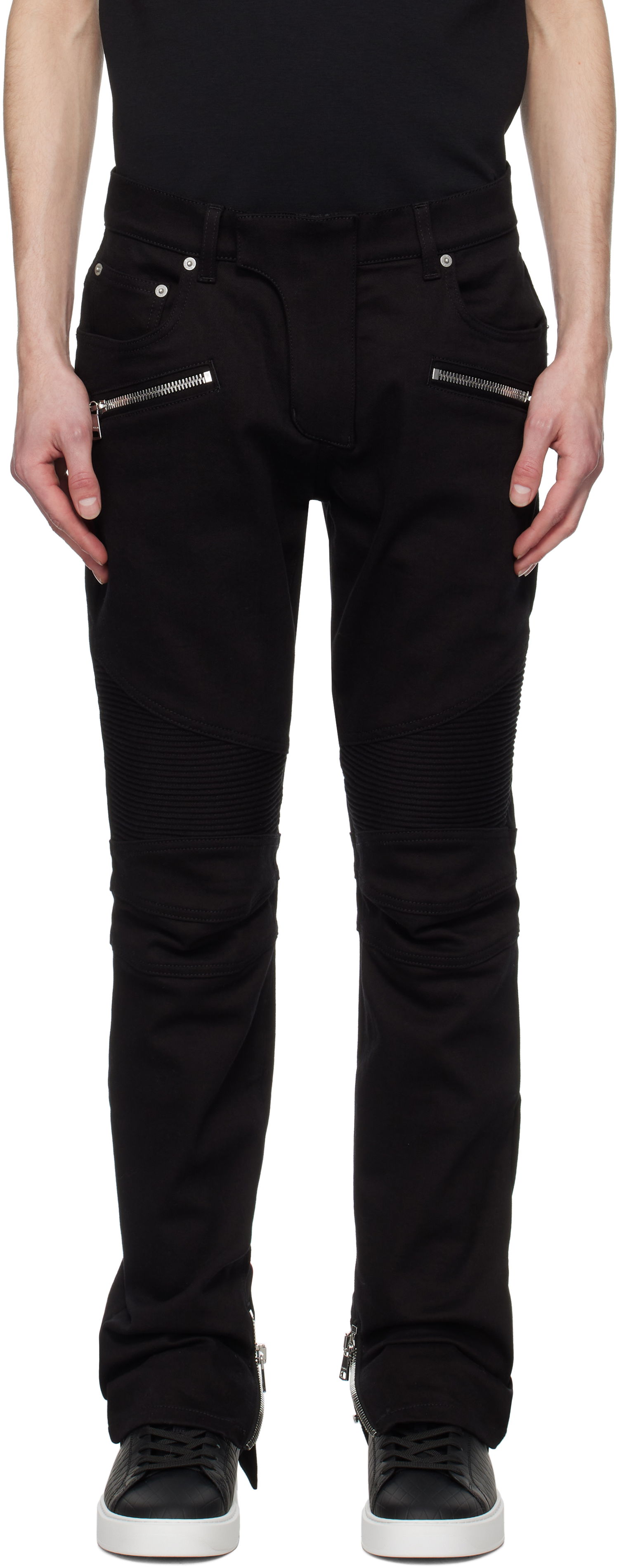 Jeans Balmain Balmain Slim-Fit Biker Jeans Musta | EH1MG115DF63, 0