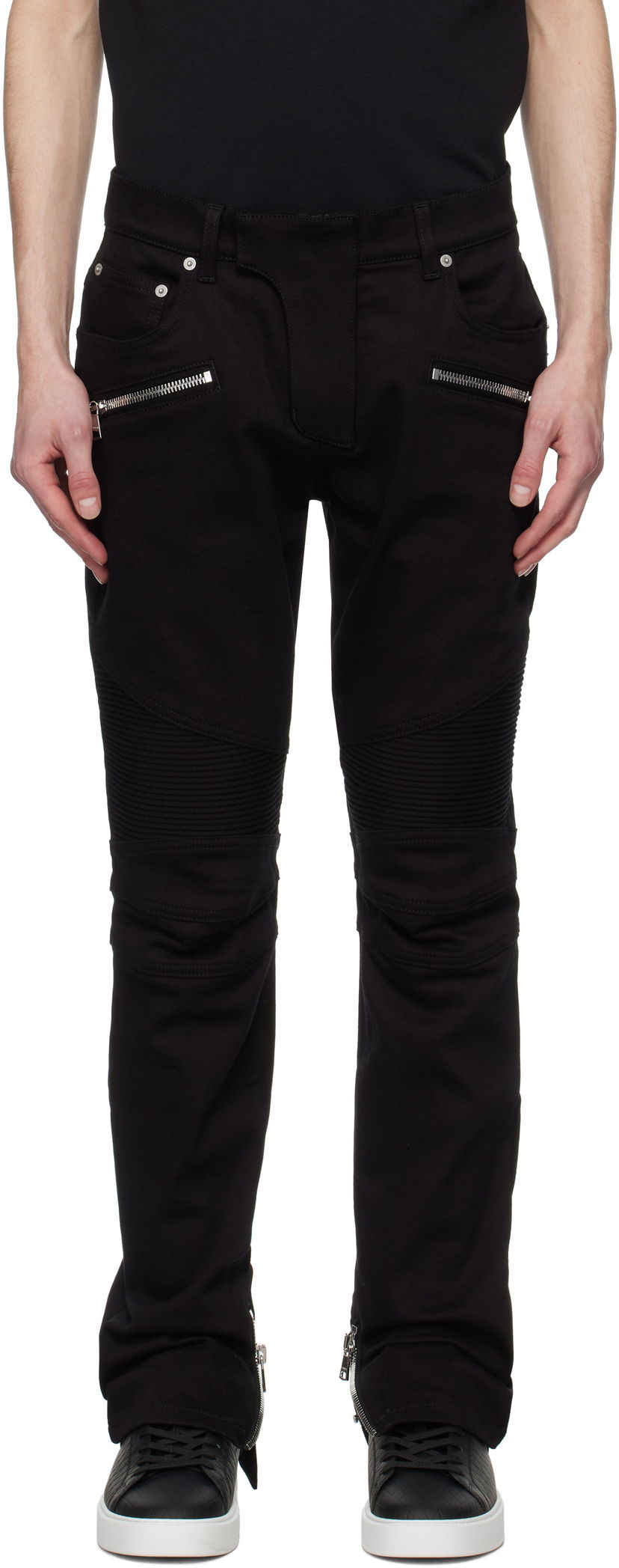 Jeans Balmain Balmain Slim-Fit Biker Jeans Musta | EH1MG115DF63