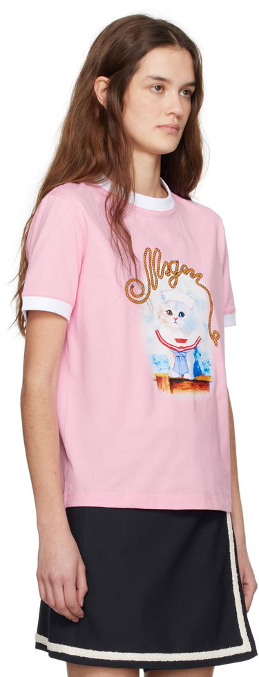 T-paita MSGM White Graphic Print T-Shirt Valkoinen | 3841MDM152 257002, 4