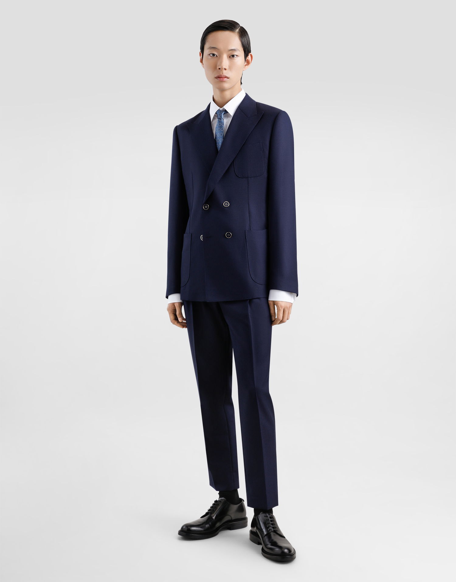 Housut Dolce & Gabbana Dolce & Gabbana Wool Dress Pants With Double Darts Tummansininen | GV4EETFM2GUB0665, 1