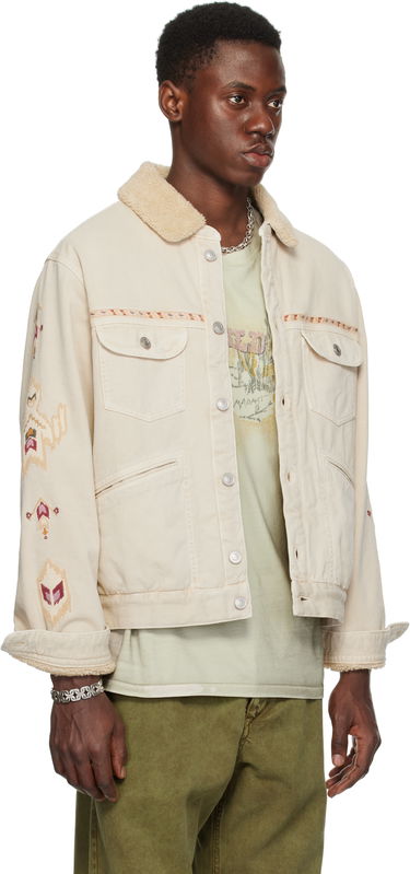 Takki ISABEL MARANT Isabel Marant Jenson Embroidered Sherpa Denim Jacket Beige | 25PVE0184HA-C1H02H, 1