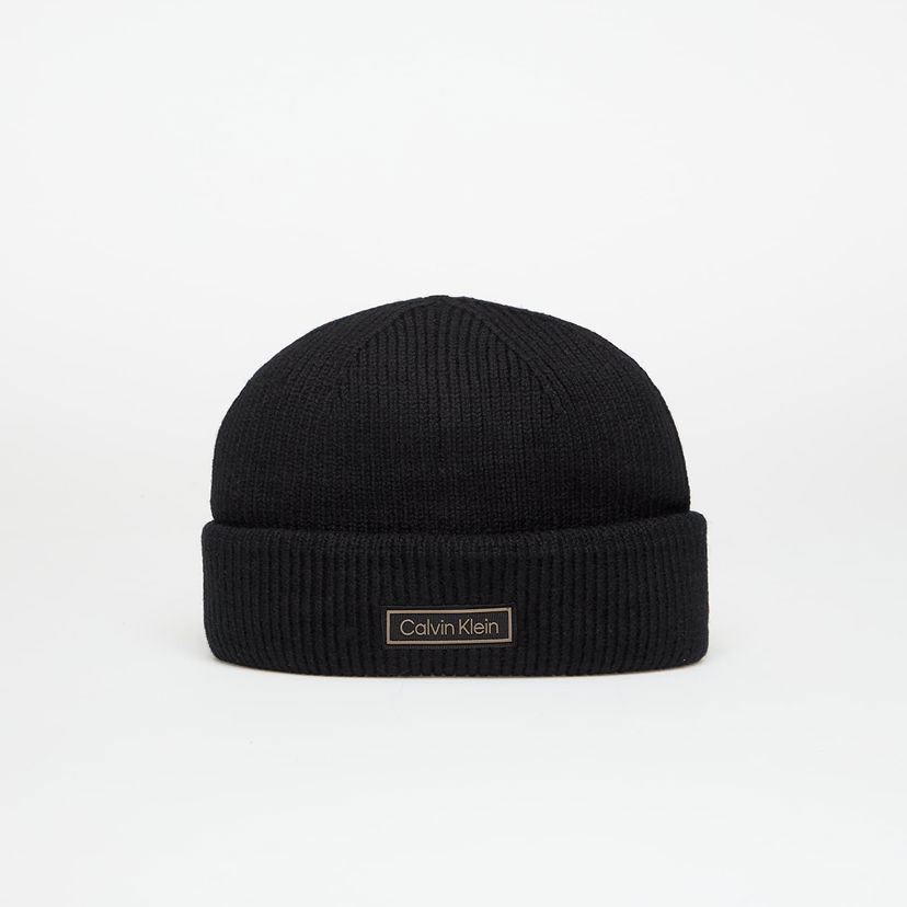 Pipo CALVIN KLEIN Calvin Klein Patch Chunky Rib Beanie Musta | LV04D8058G UB1