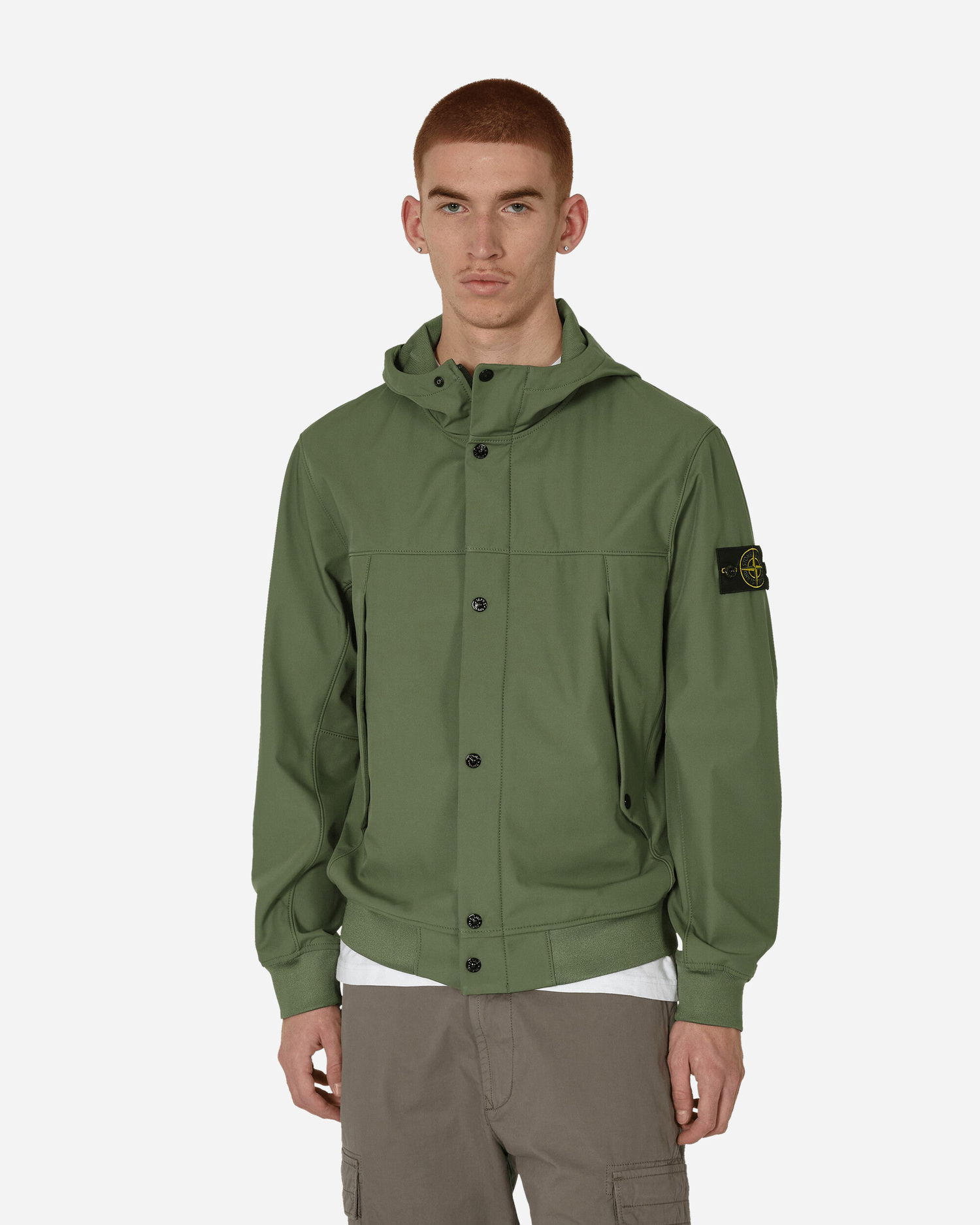 Takki Stone Island Logo Light Soft Shell-R Jacket "Musk" Vihreä | 801540227 V0059, 0