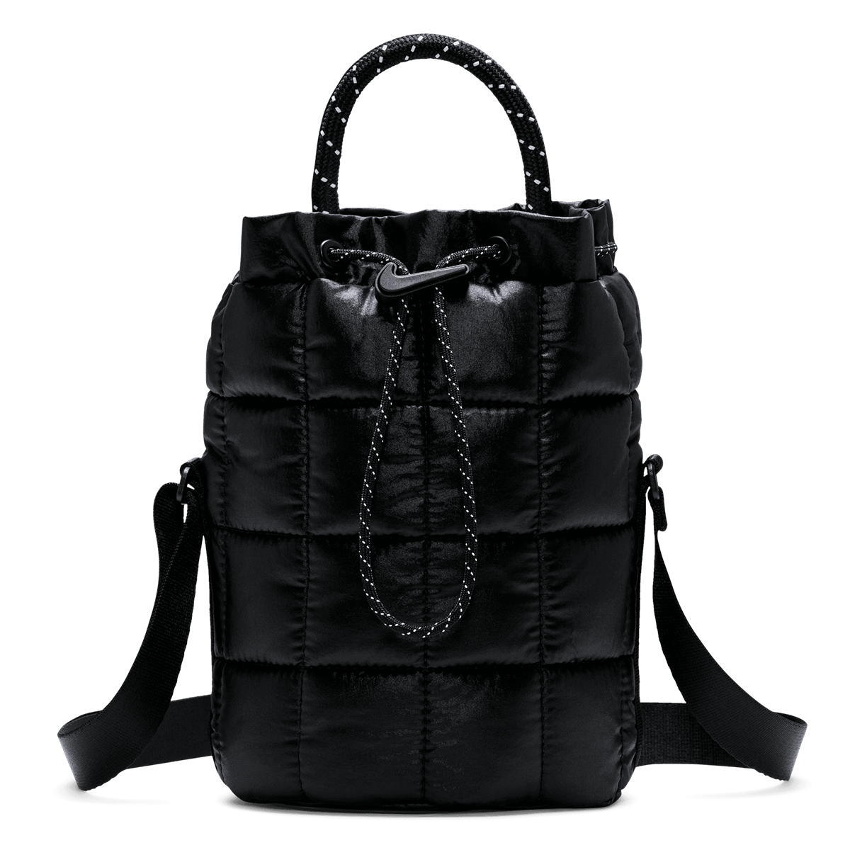 Kangaskassi Nike NSW Quilted Drawstring Tiny Tote Musta | HQ6709-010, 0