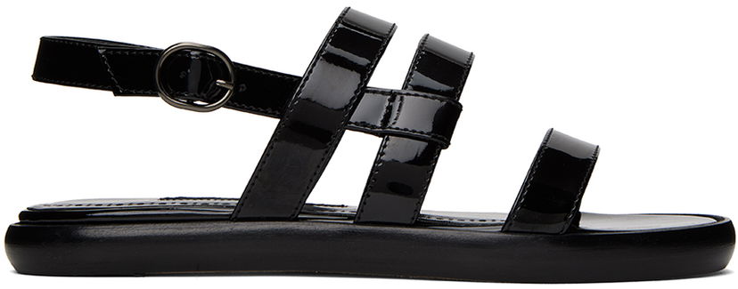 Asusteet Manolo Blahnik Manolo Blahnik Memaar Patent Leather Sandals Musta | 123-2193