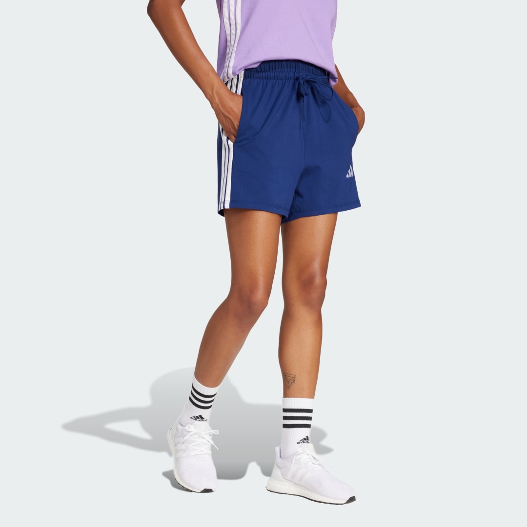 Shortsit adidas Performance Cotton Shorts with Side Stripes Sininen | JD0913, 1