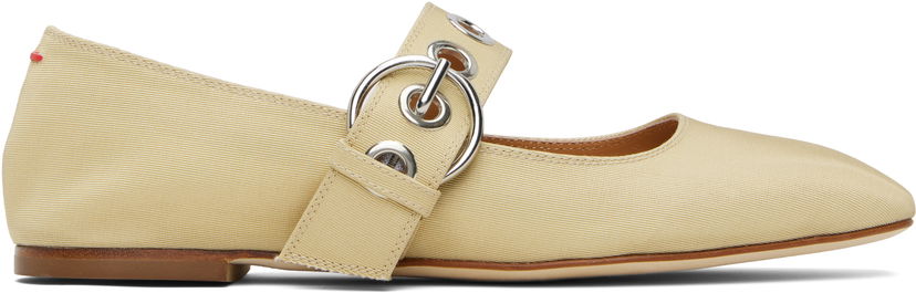 Kengänhoito Aeyde Aeyde Uma Eyelet Mary-Jane Ballerina Flats Beige | A11-FL-RKLS08FL159-SS25-957-069