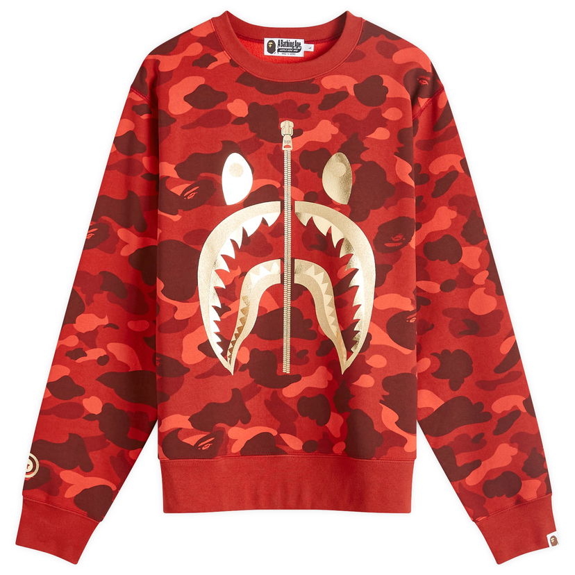 Huppari BAPE A Bathing Ape Colour Camo Shark Crew Sweat Punainen | 001SWK301003M-RED