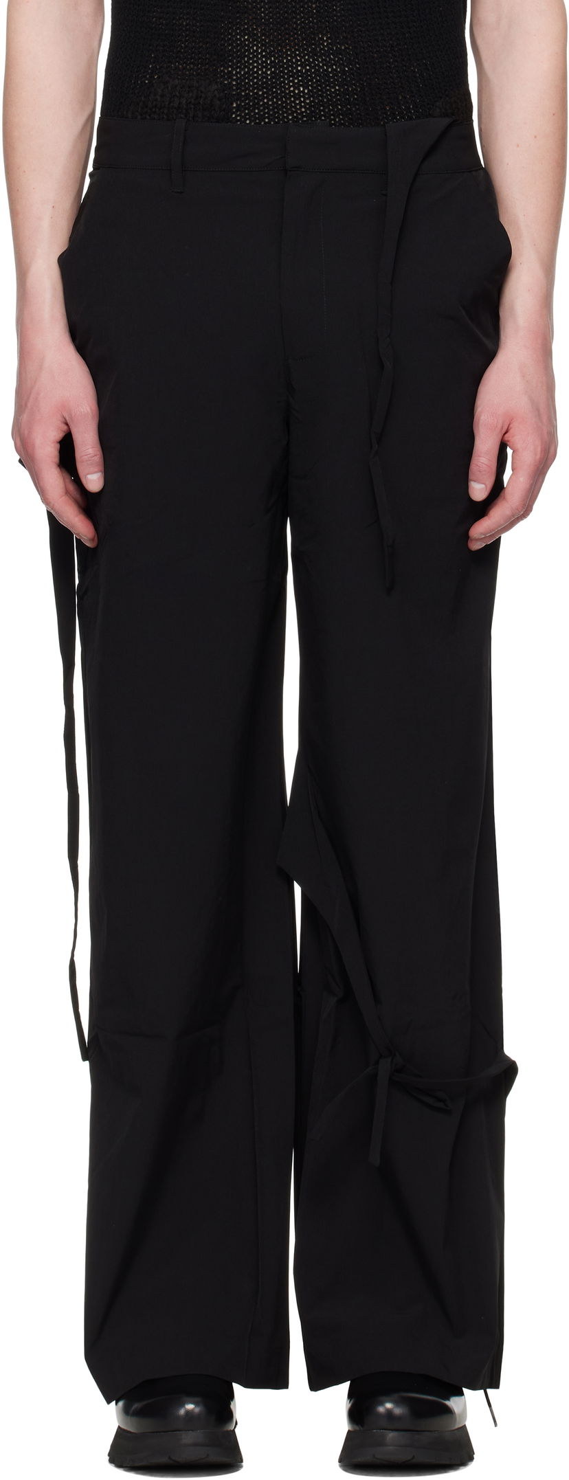 Housut HELIOT EMIL HELIOT EMIL Lavic Tie Waist Trousers Musta | SS25_M_10_194_BLK01