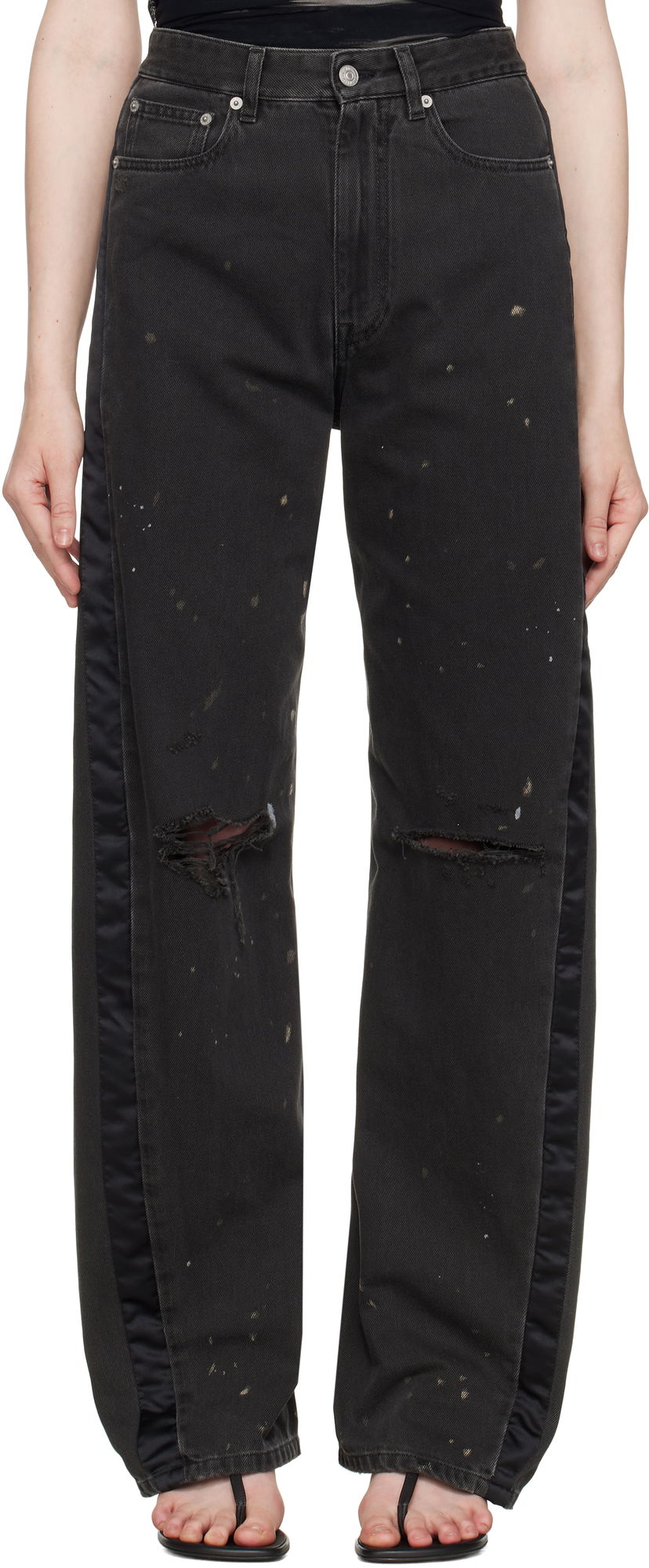 Jeans Maison Margiela MM6 Maison Margiela 5 Pockets Distressed Jeans Musta | S62LB0190 M30011