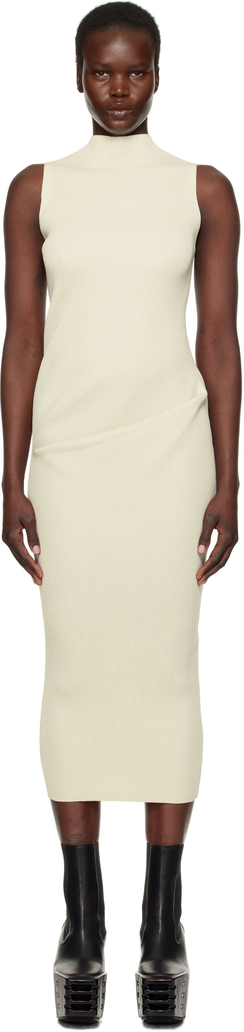 Mekko Rick Owens Rick Owens Hollywood Babel Midi Dress Beige | RP01E7638 RIBVI