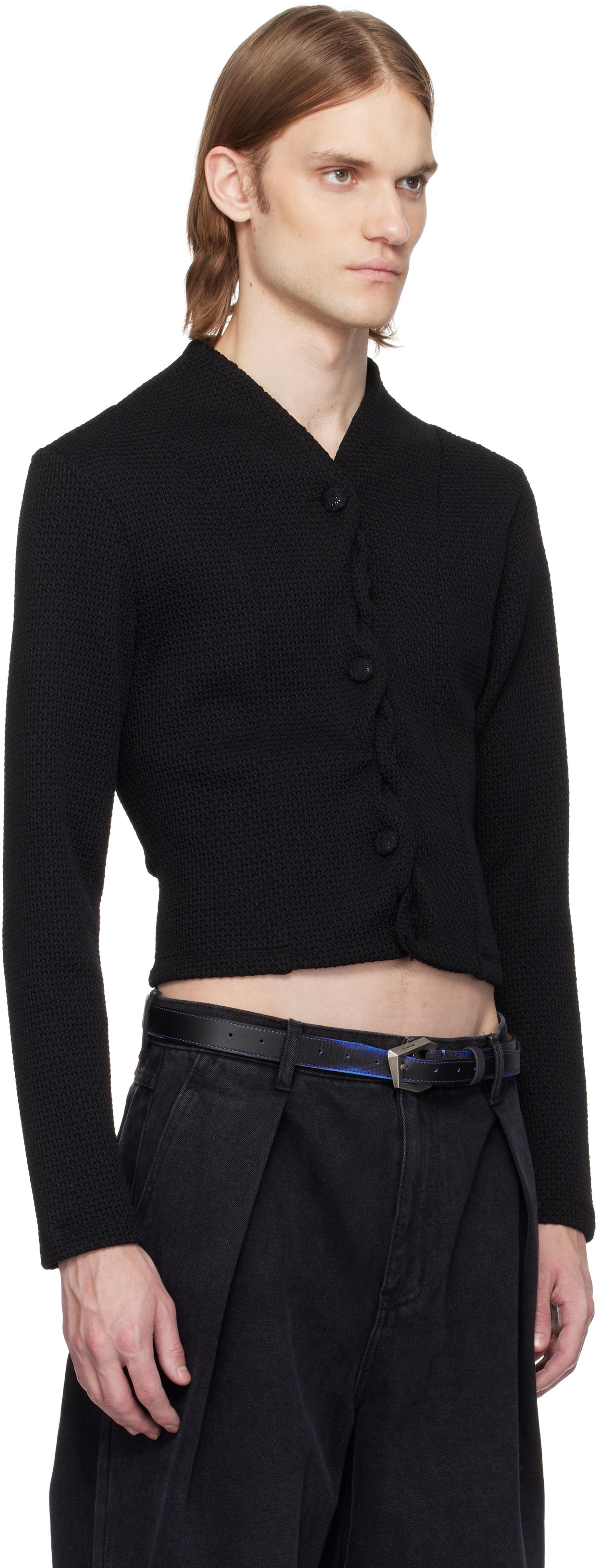 Villapaita ADER ERROR ADER error Cropped Cable Knit Cardigan Musta | BO01SSKT0702BK, 1