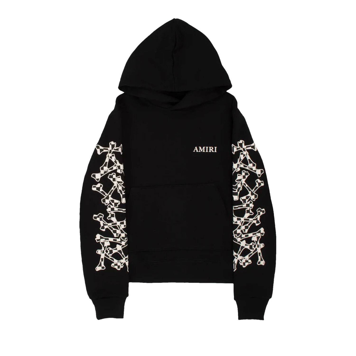 Huppari AMIRI Checkered Bones Hoodie Musta | AW22MJG020 001 BLAC, 1