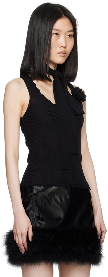 Tankkitoppi Blumarine Wool Knit Tank Top Musta | A422M505A, 3