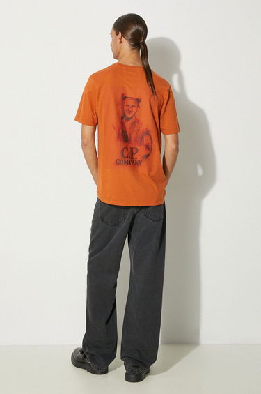 T-paita C.P. Company 24/1 Jersey Pencil Effect Graphics T-Shirt Ruskea | 17CMTS242A005431G, 1