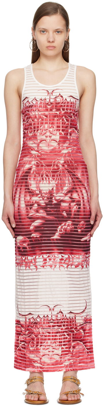 Mekko Jean Paul Gaultier Scoop Neck Graphic Maxi Dress Punainen | 24/25-F-RO158-J544-0130
