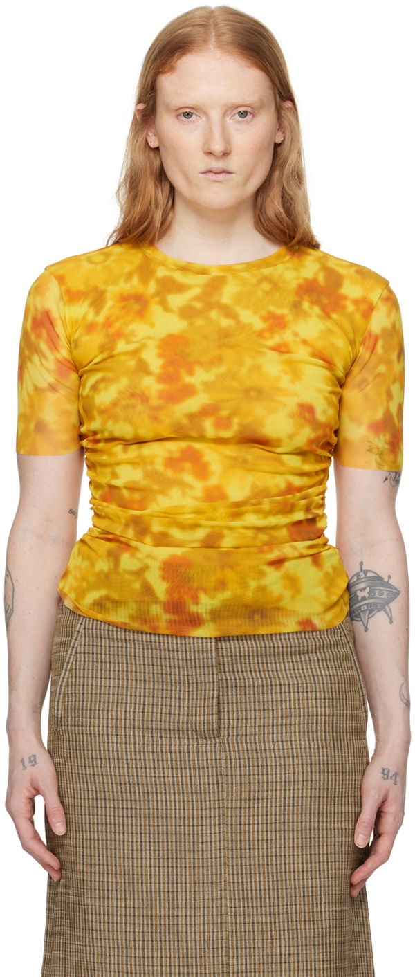 T-paita Acne Studios Ruched T-Shirt Keltainen | AL0414-