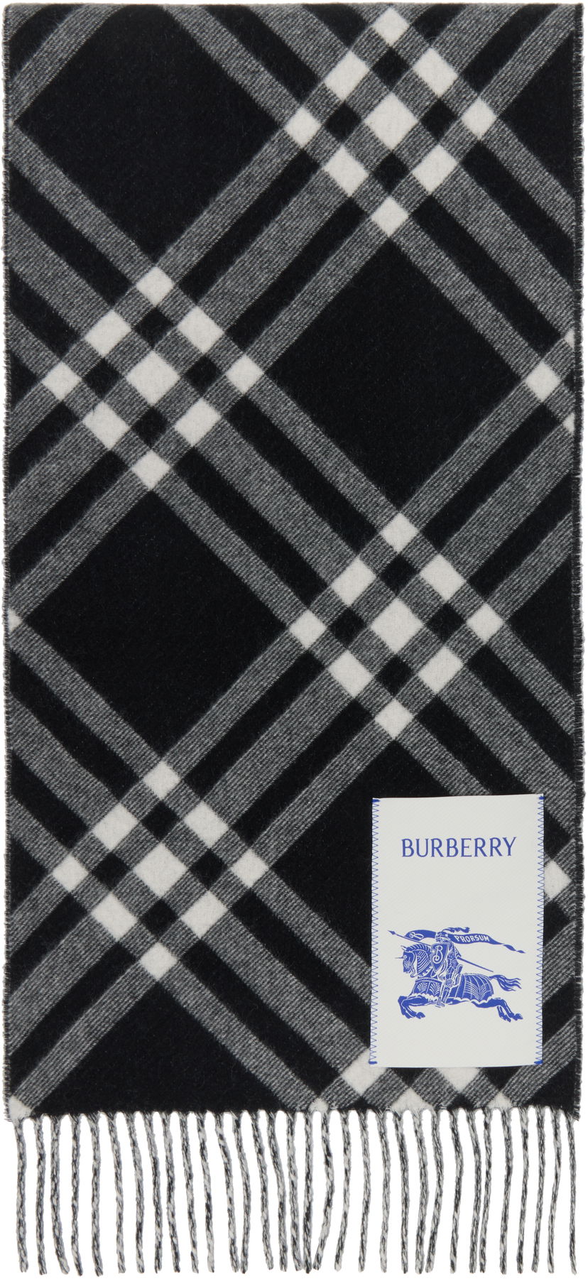 Huivi Burberry Cashmere Check Scarf Musta | 8099650