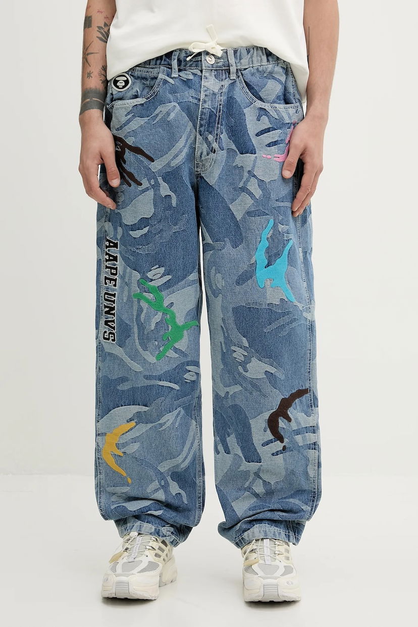 Jeans AAPE by A Bathing Ape AAPE Main Relaxed Fit Jeans Sininen | AAPPTMB687XAO