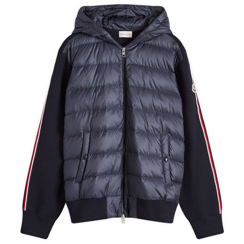 Takki Moncler Down Knit Hooded Cardigan Jacket Musta | 9B000-M1131-22-742