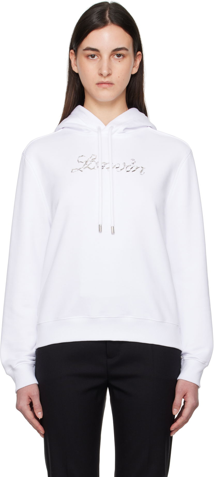 Huppari LANVIN Lanvin Bead Embroidered Hoodie Valkoinen | RW-HO9003-J176-P25
