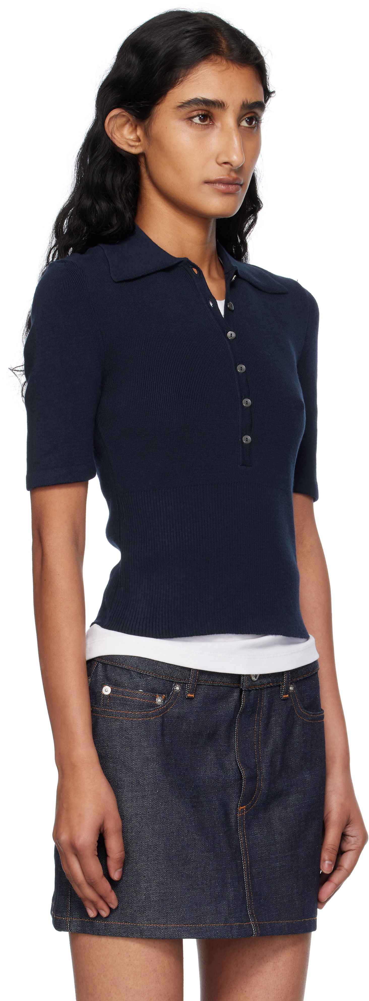 Poolopaita A.P.C. A.P.C. Joelle Knit Polo Tummansininen | COGDK-F23421, 1