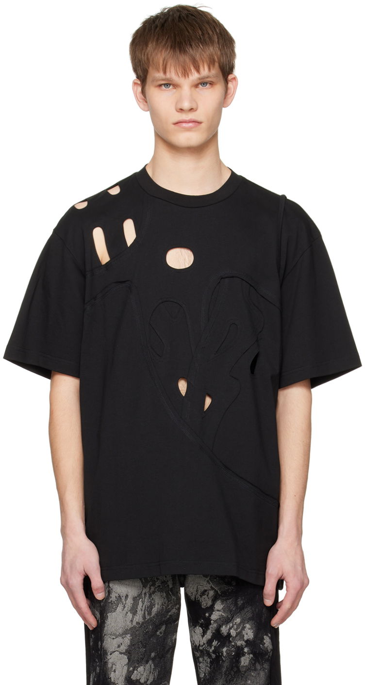 T-paita Feng Chen Wang Feng Chen Wang Cutout T-Shirt Musta | FUS15TS01B