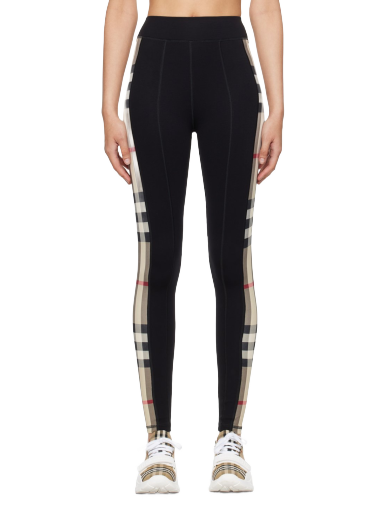 Leggingsit Burberry Check Panel Leggings Musta | 8072124