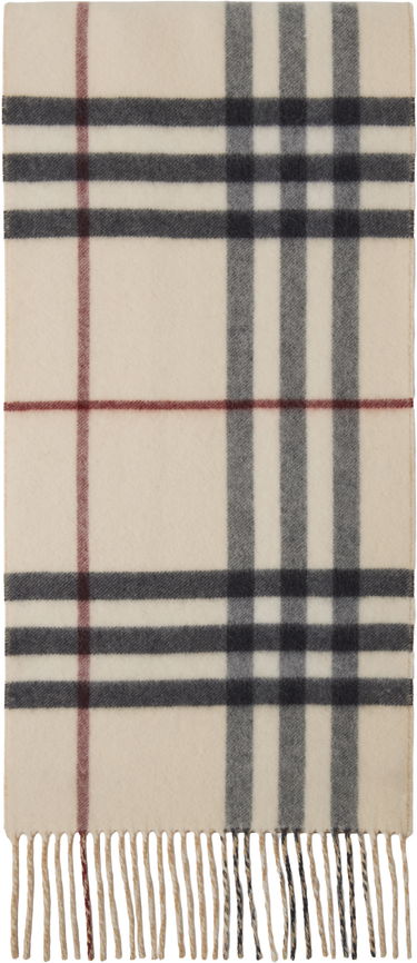 Huivi Burberry Burberry Reversible EKD Check Cashmere Scarf Beige | 8095224, 1