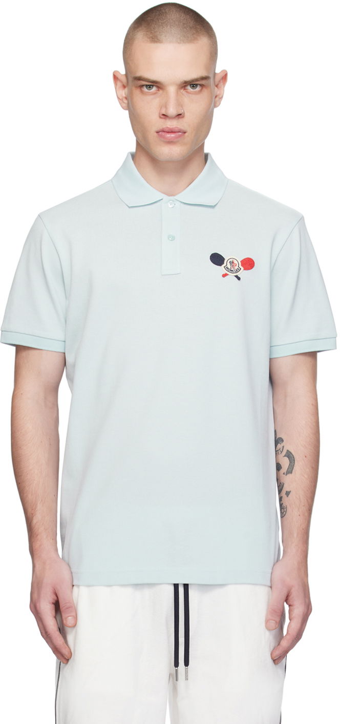 Poolopaita Moncler Appliqué Polo Sininen | J10918A0000989A16