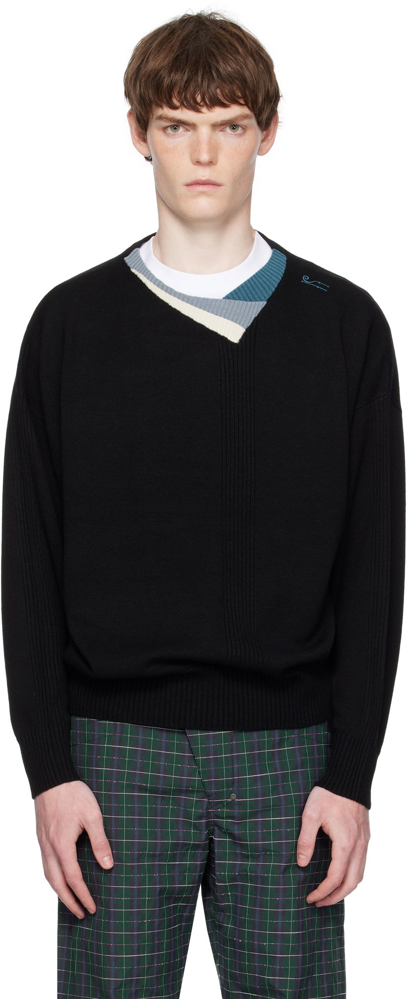 Villapaita KIKO KOSTADINOV Kiko Kostadinov Vig Multi Collar Sweater Musta | KKAW25KN04-98