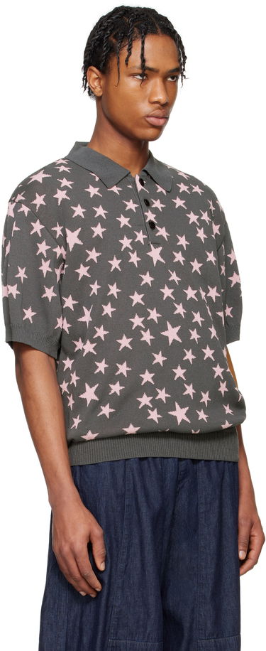 Poolopaita Needles NEEDLES Short Sleeve Star Knit Polo Violetti | QV375, 4