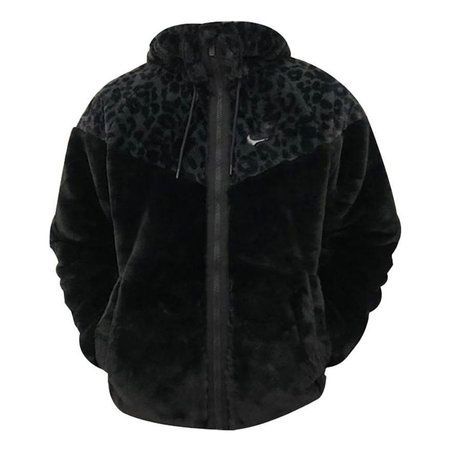 Parka Nike Leopard Print Splicing Zipper Jacket Musta | DH6683-010, 0