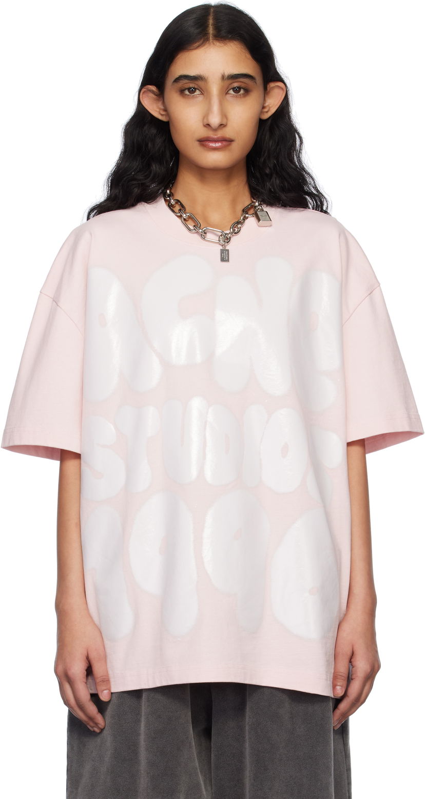 T-paita Acne Studios Acne Studios Relaxed Fit Logo T-Shirt Vaaleanpunainen | CL0333-