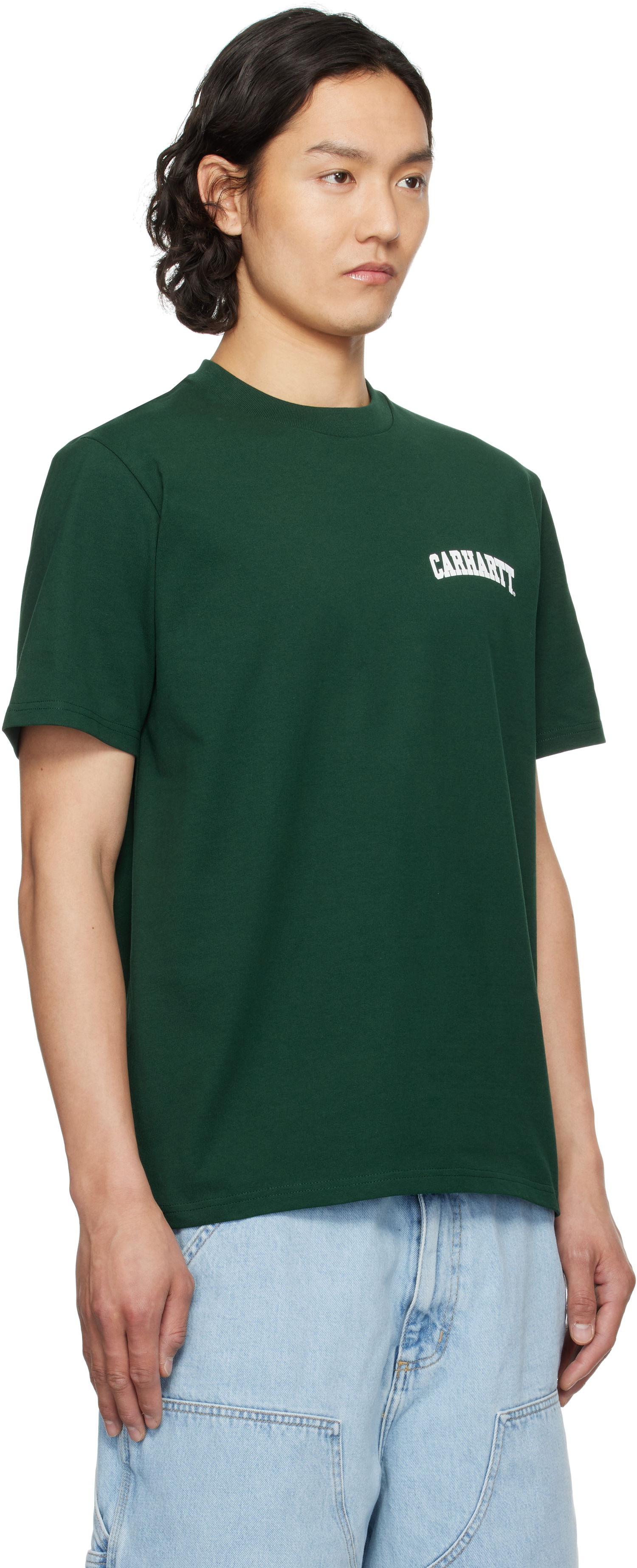 T-paita Carhartt WIP Short Sleeve University Script T-Shirt Vihreä | I034852, 1