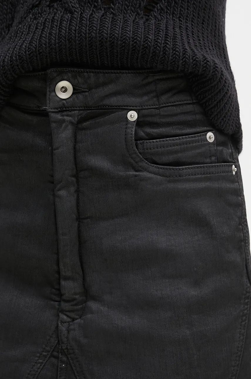Hame Rick Owens A-Line Mini Skirt Musta | DS02D2340.SBW, 1