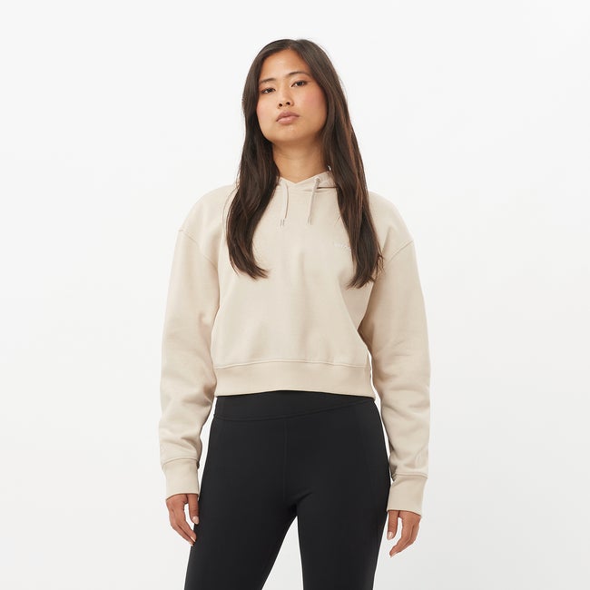 Huppari Salomon Cropped Hoodie Beige | LC2522900