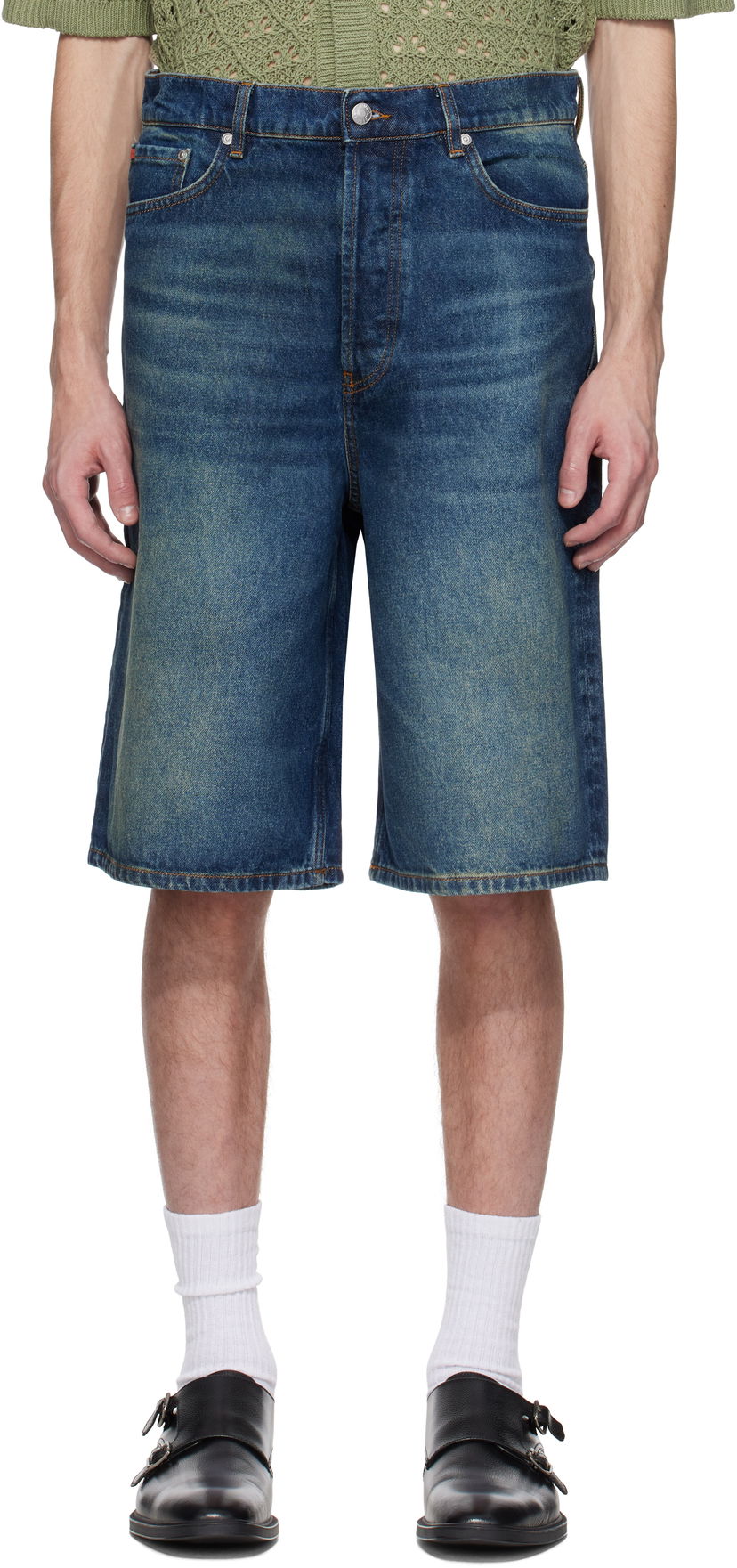 Shortsit BOSS Hugo Logo Patch Denim Shorts Sininen | 50537732