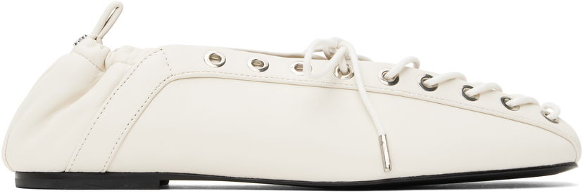 Mekko GANNI GANNI Lace-Up Ballerina Flats Valkoinen | S2962