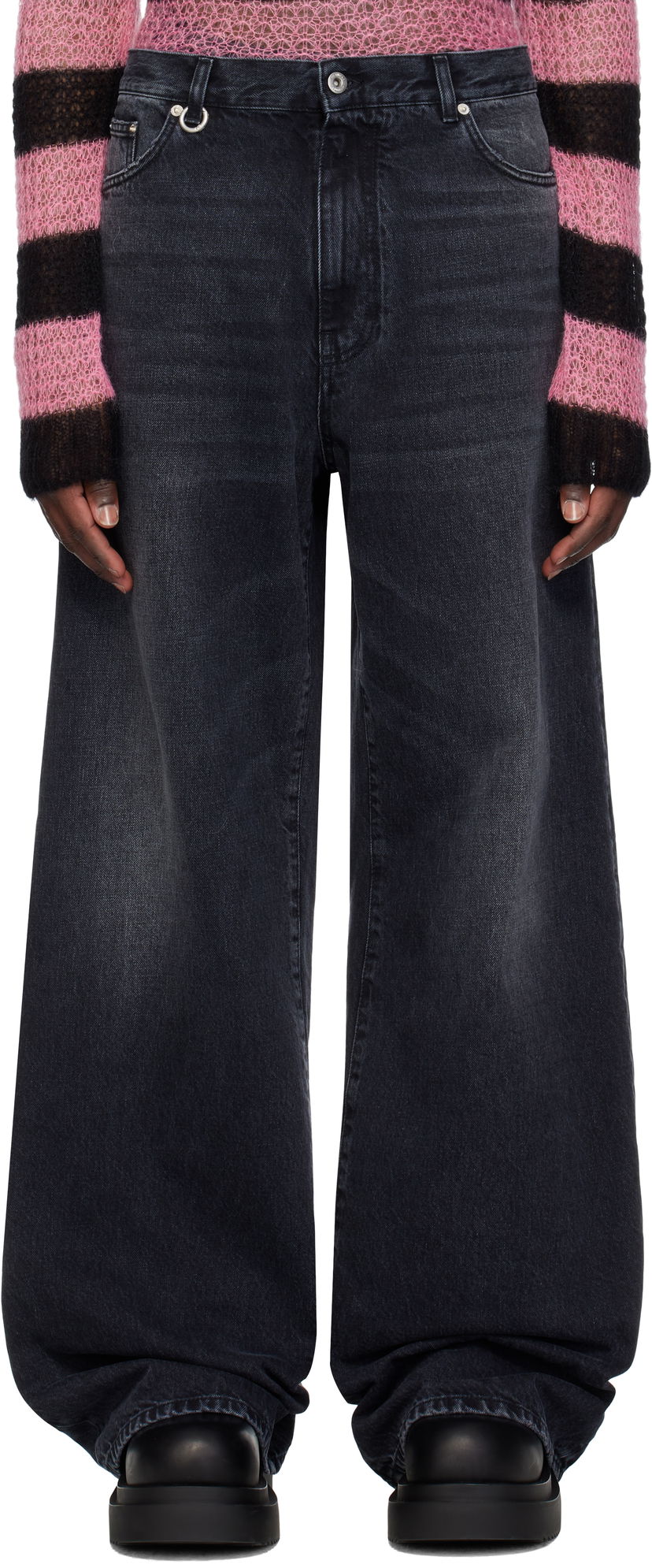 Jeans We11done We11done Oversized Jeans Musta | WD-DP0-25-397-M-BK