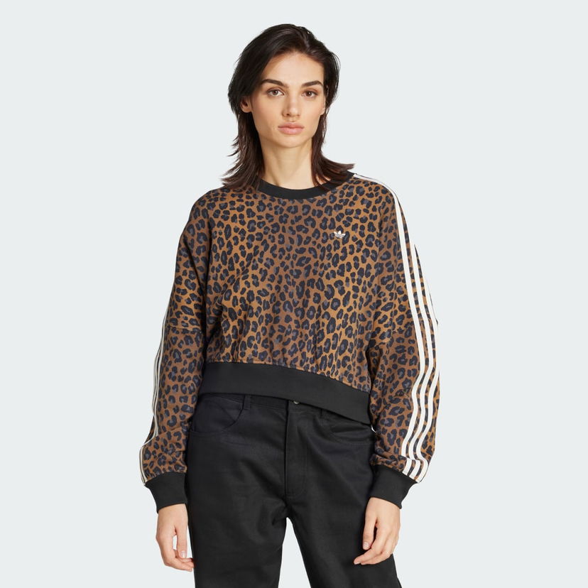 Huppari adidas Performance Leopard Crewneck Sweatshirt Ruskea | JW7303