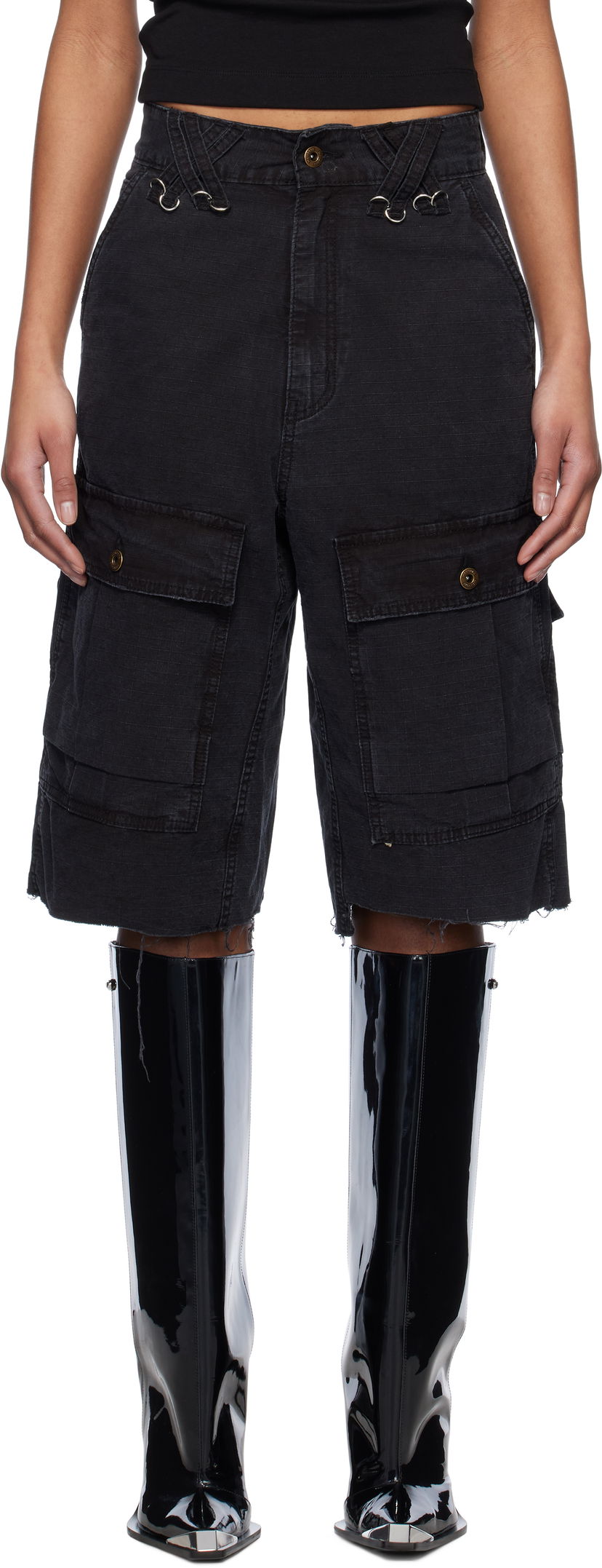 Shortsit We11done We11done Military Vintage Shorts Musta | WD-PT0-25-235-W-BK